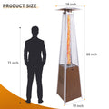 Patio Heater for Outdoor, 48000BTU Pamapic Heater Outside, Quartz Glass Tube Propane Heater with Cover, Commercial Residential Use Garden Poolside Porch, Brown
