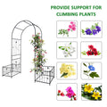 Metal Garden Arbor with Gate and Planter Box, 7.2FT Garden Trellis for Climbing Plants,