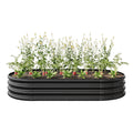 70.86 x 35.43 x 11.42 Inch Oval Raised Garden Bed, Large Galvanized Steel Raised Planter Box, Metal Planter Flower Bed for Gardening Vegetables Outdoor Plants