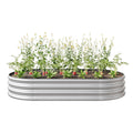 70.86 x 35.43 x 11.42 Inch Oval Raised Garden Bed, Large Galvanized Steel Raised Planter Box, Metal Planter Flower Bed for Gardening Vegetables Outdoor Plants