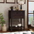 Narrow Console Table with Three Storage Drawers and Bottom Shelf