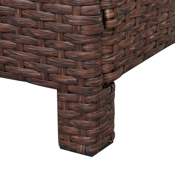 Brown 5-Piece Set Rattan Sofa