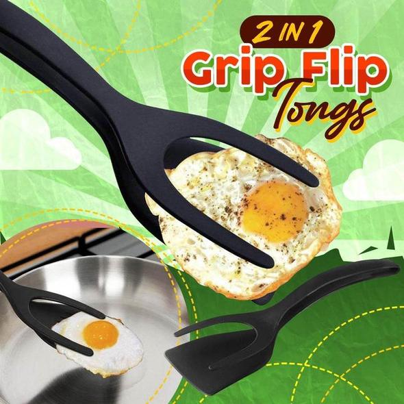 Buy 1 Get 1 Free - 2 In 1 Grip Flip Tongs