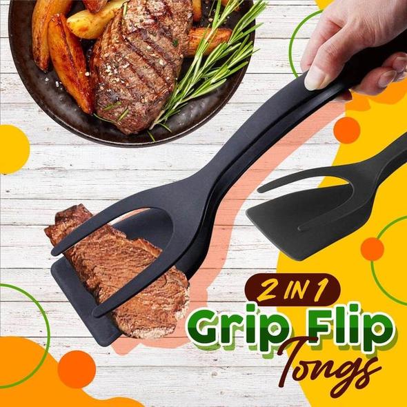 Buy 1 Get 1 Free - 2 In 1 Grip Flip Tongs