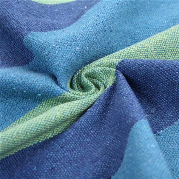 Hammock Chair Distinctive Cotton Canvas Hanging Rope Chair with Pillows Blue