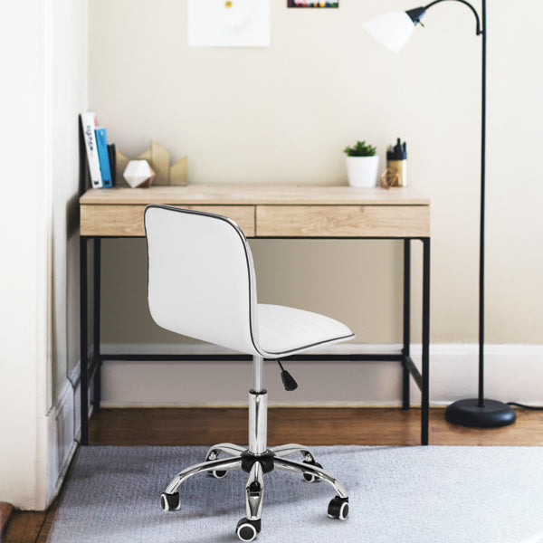 Horizontal Bar Chair Office Chair Armless White