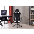 High Back Swivel Chair Racing Gaming Chair Office Chair with Footrest Tier Black & White