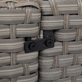Wide Rattan Double Contiguous Rattan 4-Piece Suit 1 Double 2 Single 1 Double Coffee Table Gray