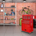 Tool Chest with Drawers, 2-IN-1 Rolling Tool Chest & Cabinet Large Capacity with 8 Drawers, Lockable Tool Box Organizer On Wheels with Sliding Drawers, Hidden Double Tool Box, Red