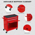Tool Chest with Drawers, 2-IN-1 Rolling Tool Chest & Cabinet Large Capacity with 8 Drawers, Lockable Tool Box Organizer On Wheels with Sliding Drawers, Hidden Double Tool Box, Red