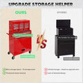Tool Chest with Drawers, 2-IN-1 Rolling Tool Chest & Cabinet Large Capacity with 8 Drawers, Lockable Tool Box Organizer On Wheels with Sliding Drawers, Hidden Double Tool Box, Red