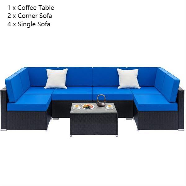 Black Weaving Rattan Sofa Set