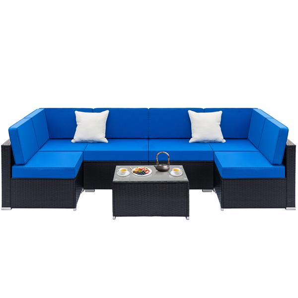 Black Weaving Rattan Sofa Set