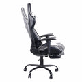 High Back Swivel Chair Racing Gaming Chair Office Chair with Footrest Tier Black & White