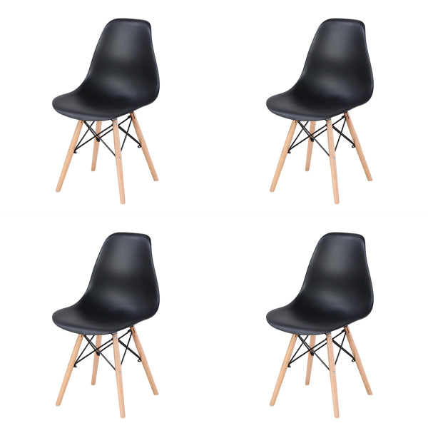 4pcs Living Room Chairs Dining Chairs Natural Beech Chairs with ABS backrest
