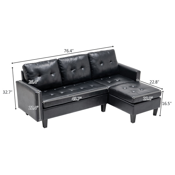 L-shaped Disassembly and Assembly of the Backrest Pull Point Three-Seat Indoor Sofa