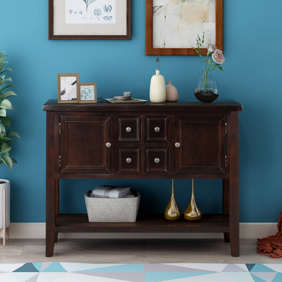 SEIZEEN Console Table with Bottom Shelf