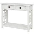 Console Table with 2 Drawers and Bottom Shelf, Entryway Accent Sofa Table