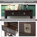 Console Table with 2 Drawers and Bottom Shelf, Entryway Accent Sofa Table