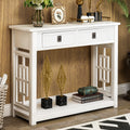 Console Table with 2 Drawers and Bottom Shelf, Entryway Accent Sofa Table