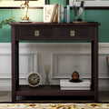 Console Table with 2 Drawers and Bottom Shelf, Entryway Accent Sofa Table