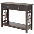 Console Table with 2 Drawers and Bottom Shelf, Entryway Accent Sofa Table