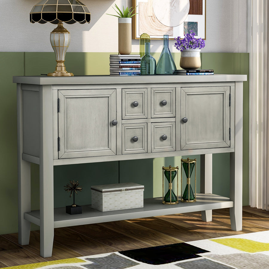 SEIZEEN Console Table with Bottom Shelf
