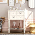 Narrow Console Table with Three Storage Drawers and Bottom Shelf