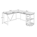 L-Shaped Computer Desk with 2-Tier Storage Shelves