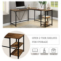 L-Shaped Computer Desk with 2-Tier Storage Shelves