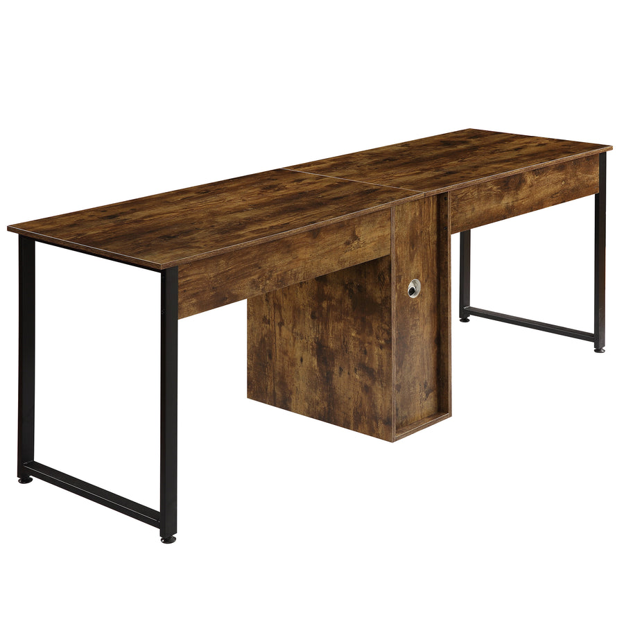 Home Office 2-Person Workstation Desk with Storage