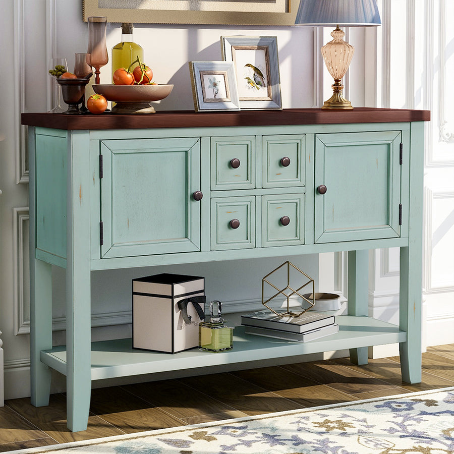 SEIZEEN Console Table with Bottom Shelf