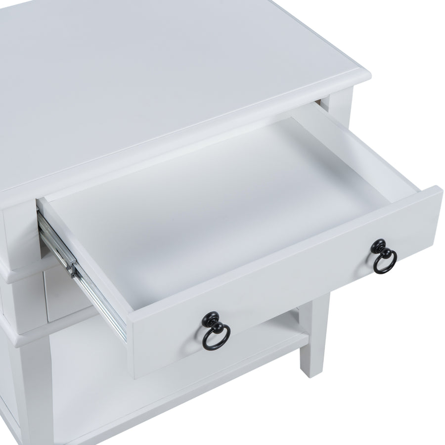 Sofa Side End Table with 2 Spacious Drawers