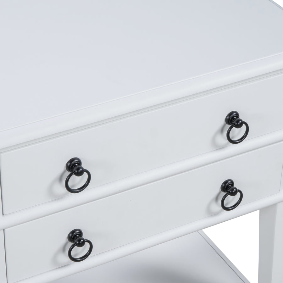 Sofa Side End Table with 2 Spacious Drawers