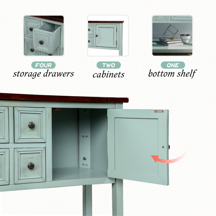 SEIZEEN Console Table with Bottom Shelf