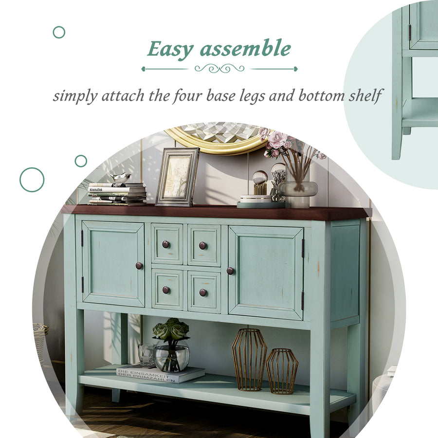 SEIZEEN Console Table with Bottom Shelf