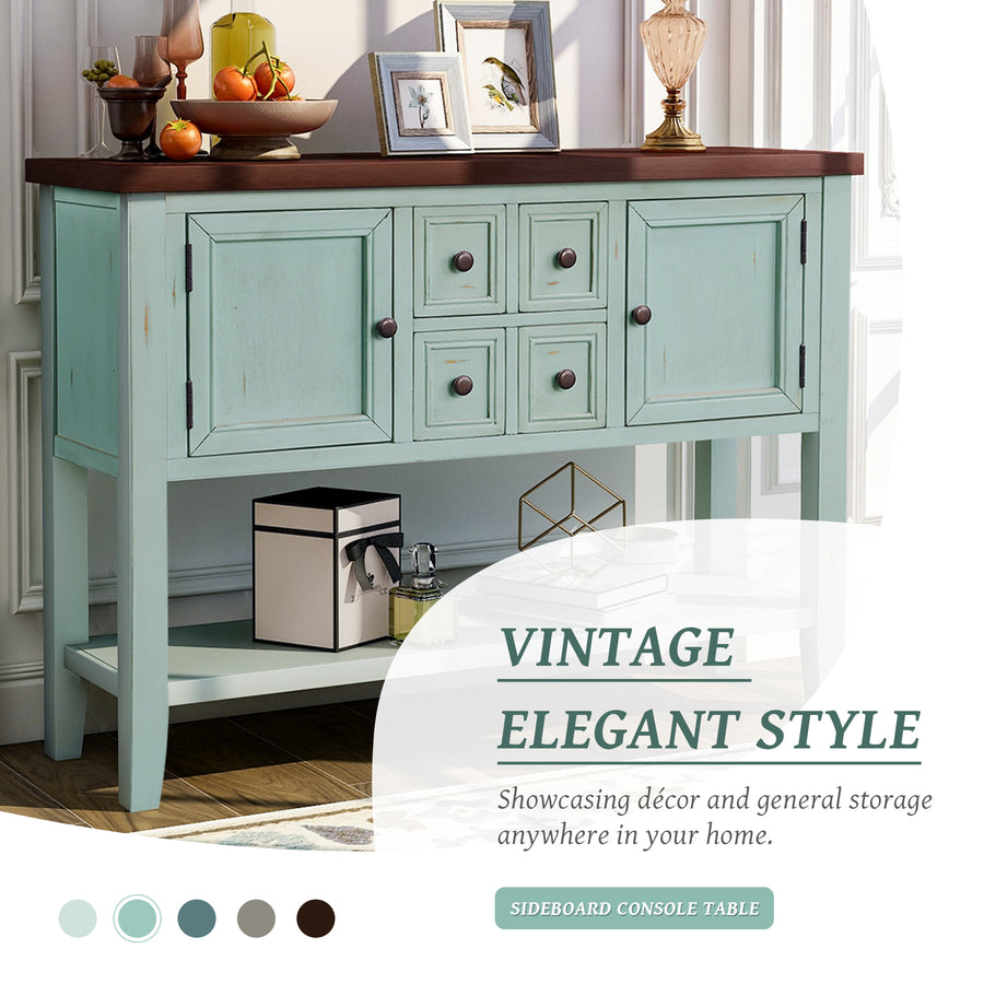 SEIZEEN Console Table with Bottom Shelf
