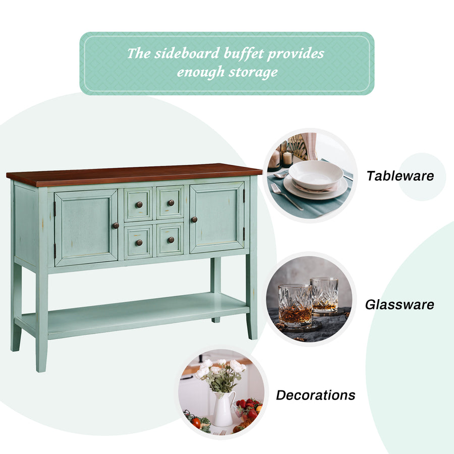 SEIZEEN Console Table with Bottom Shelf