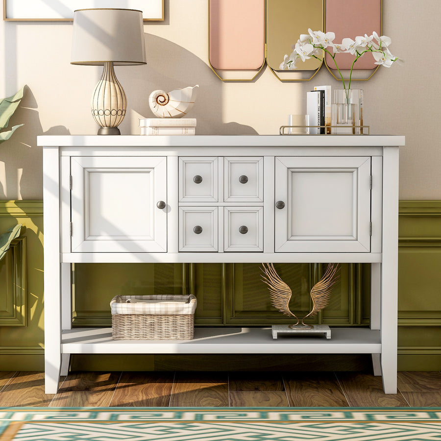 SEIZEEN Console Table with Bottom Shelf