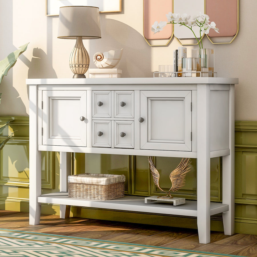 SEIZEEN Console Table with Bottom Shelf