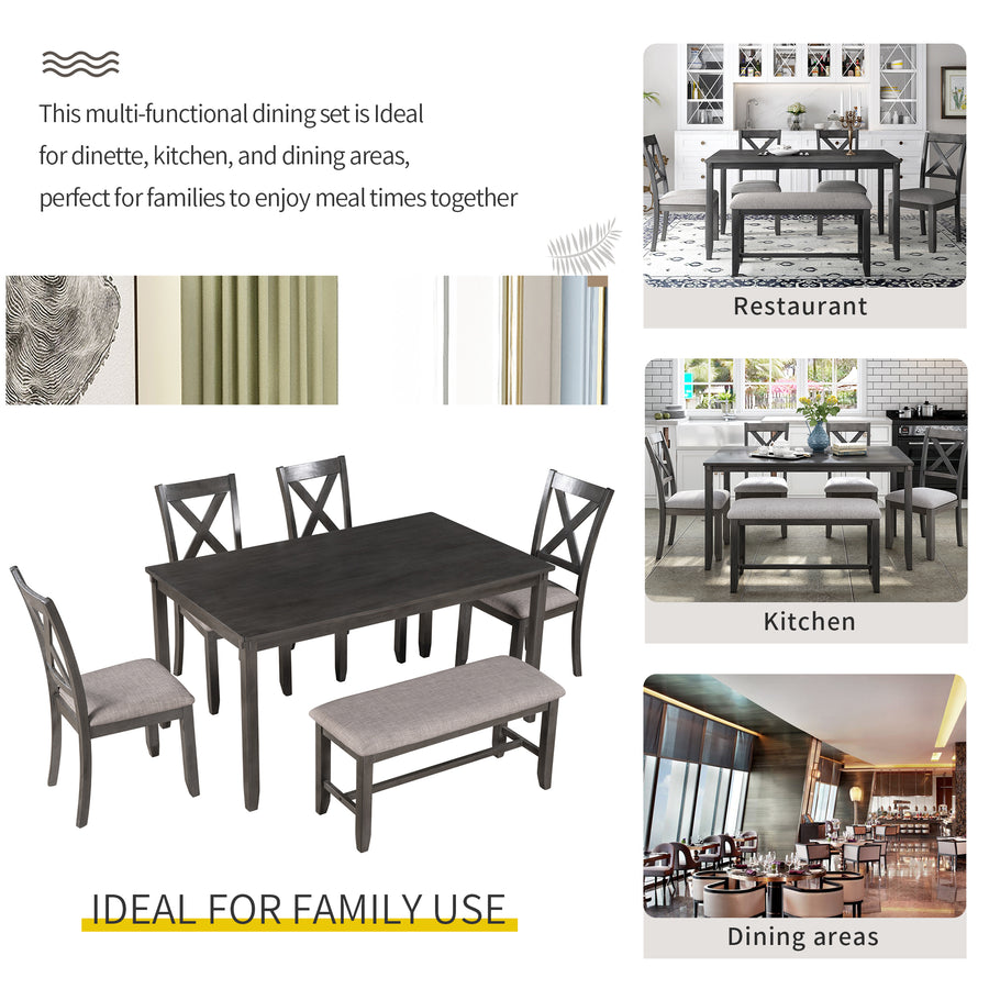 SEIZEEN 6-Piece Kitchen Dining Table Set