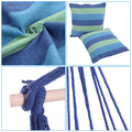 Hammock Chair Distinctive Cotton Canvas Hanging Rope Chair with Pillows Blue