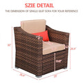 Wide Rattan Double Contiguous Rattan Five-Piece Suit 2 Single 2 Pedals 1 Double Coffee Table