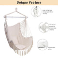 SEIZEEN Macrame Hammock Chair Swing