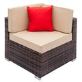 Brown Gradient Weaving Rattan Sofa Set