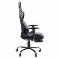 High Back Swivel Chair Racing Gaming Chair Office Chair with Footrest Tier Black & White