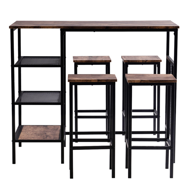Rectangular Disassembly and Assembly Taupe 1 Table 4 Chairs Dining Table and Chair Set