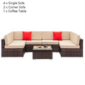 Brown Gradient Weaving Rattan Sofa Set