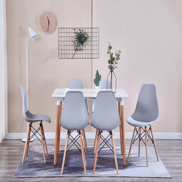 4pcs Living Room Chairs Dining Chairs Natural Beech Chairs with ABS backrest