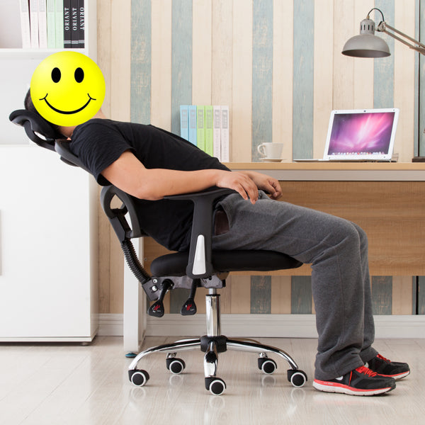 Mesh Back Gas Lift Back Tilt Adjustable Office Swivel Chair with Headrest & Armrests